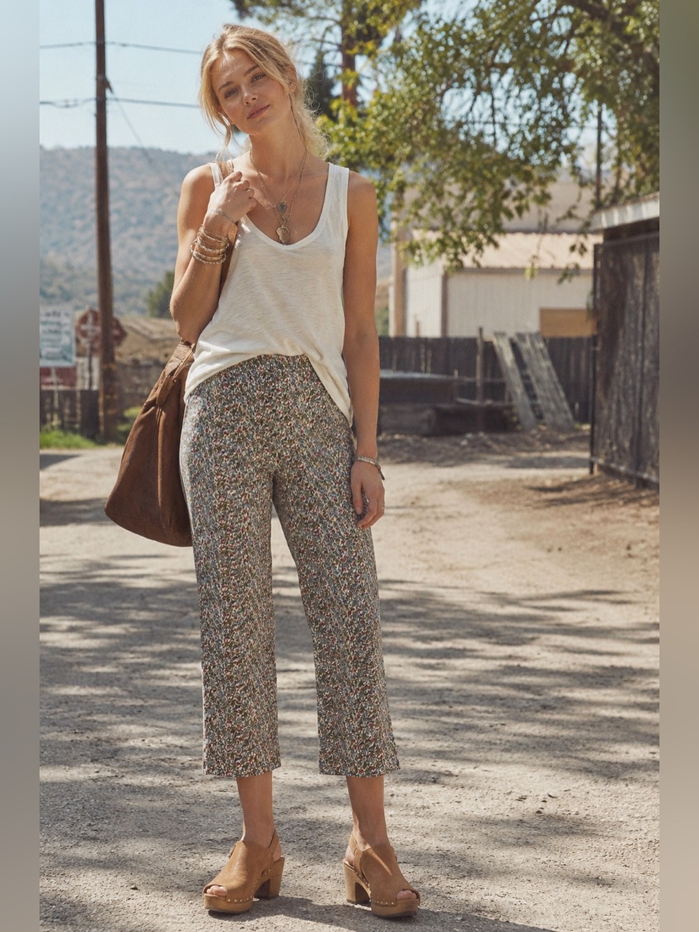 Rare Vintage Free People Cropped Floral Pants
